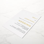 Eenvoudige tekst QR Code Weddenschap White Gold Re Folie Uitnodiging (Gedraaid)