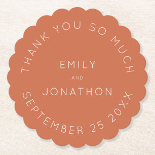 Eenvoudige Tekst Terracotta Namen Datum Aangepaste Kartonnen Onderzetters