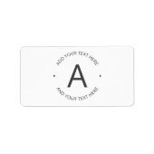 Eenvoudige tekst | Wit en grijs Etiket (Voorkant)