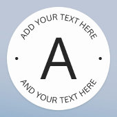 Eenvoudige  tekst | Wit en zwart Ronde Sticker