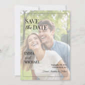 Eenvoudige tekstoverlayfoto save the date (Voorkant)