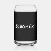 Eenvoudige tekstsjabloon in zwart en wit script blikvorm glas (Voorkant)