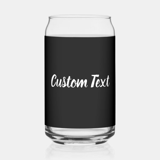 Eenvoudige tekstsjabloon in zwart en wit script blikvorm glas (Achterkant)