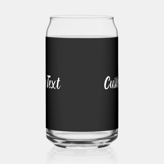 Eenvoudige tekstsjabloon in zwart en wit script blikvorm glas (Links)