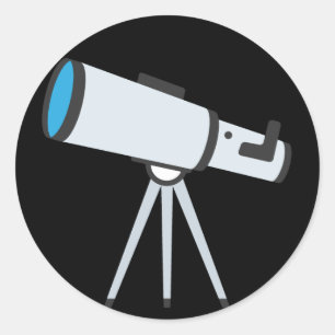 Eenvoudige telescoop Emoji Ronde Sticker