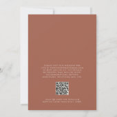 Eenvoudige Terracotta Elegant Monogram QR-code Tro Kaart (Achterkant)
