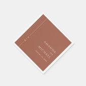 Eenvoudige terracotta elegante klassieke monogram  servet (Hoek)