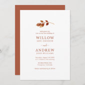 Eenvoudige terracotta Fall Wedding Kaart (Voorkant / Achterkant)