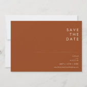 Eenvoudige terracotta horizontaal sparen de datum save the date (Voorkant)