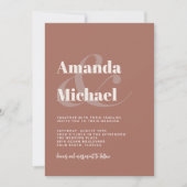Eenvoudige terracotta Modern Minimalist Wedding Kaart (Voorkant)