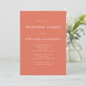 Eenvoudige terracotta repesal Dinner Invitation Kaart (Staand voorkant)