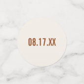 Eenvoudige Terracotta Typografie Bruidsdouche Confetti (Kleine voorkant)