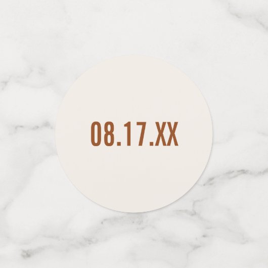 Eenvoudige Terracotta Typografie Bruidsdouche Confetti (Kleine voorkant)