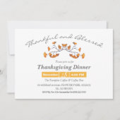 Eenvoudige Thanksgiving Diner waterverf bloem herf Kaart (Voorkant)