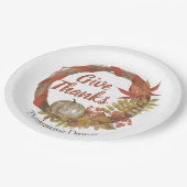 Eenvoudige Thanksgiving Diner waterverf Pompoen he Papieren Bordje (Gekanteld)