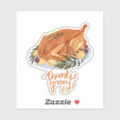 Eenvoudige Thanksgiving Turkije Dinner Invitation Sticker (Vel)