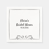 Eenvoudige Tijdloze Handgeschreven Zwaan Bruidsdou Servet (Voorkant)