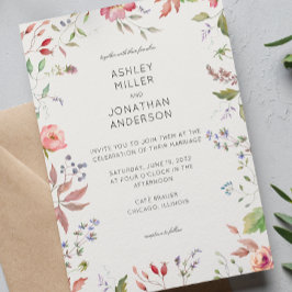 Eenvoudige, Tijdloze Trouwdag met Wilde Bloemen va Kaart