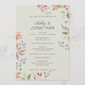 Eenvoudige, tijdloze Wildflower Sage Green Wedding Programma (Voorkant)