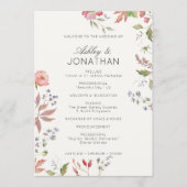 Eenvoudige, tijdloze Wildflower Soft White Wedding Programma (Voorkant)