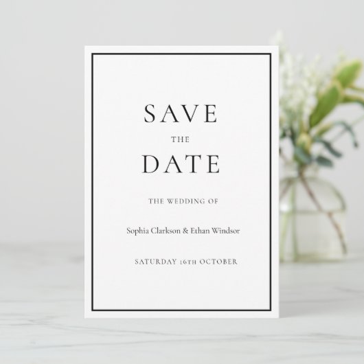 Eenvoudige Traditional Digital Save the Date-Kaart Kaart (Staand voorkant)