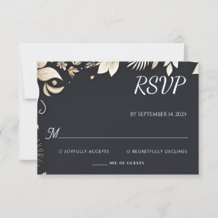Eenvoudige traditionele huwelijk gelofte vernieuwi RSVP kaartje