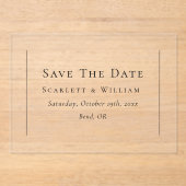 Eenvoudige traditionele minimale bruiloft Save the Acryl Uitnodigingen (Voorkant)