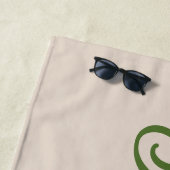 Eenvoudige trendy groene + beige bruiloftsgroep strandlaken (In situ)