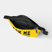 Eenvoudige trendy Vraag me Geel Zwart Vrijwilliger Heuptasje (Open)