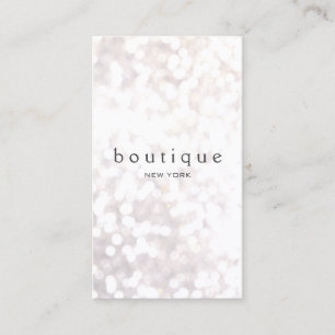 Eenvoudige trendy witte bokeh glitter visitekaartje