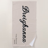 Eenvoudige trendy zwarte + beige bruiloftsgroep strandlaken (Voorkant)