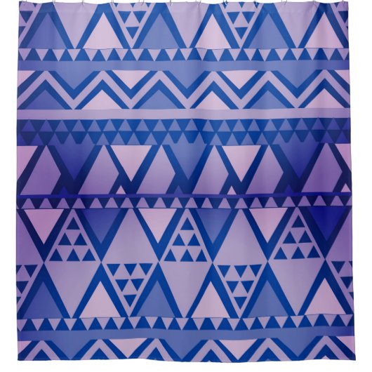 Eenvoudige Tribal Art Patroon Violet Douchegordijn (Voorkant)