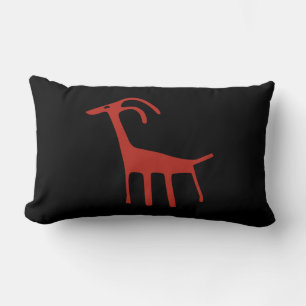 Eenvoudige tribale petroglyph Black en rode geit Kussen