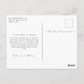 Eenvoudige Trouw Dank Je Briefkaart (Achterkant)