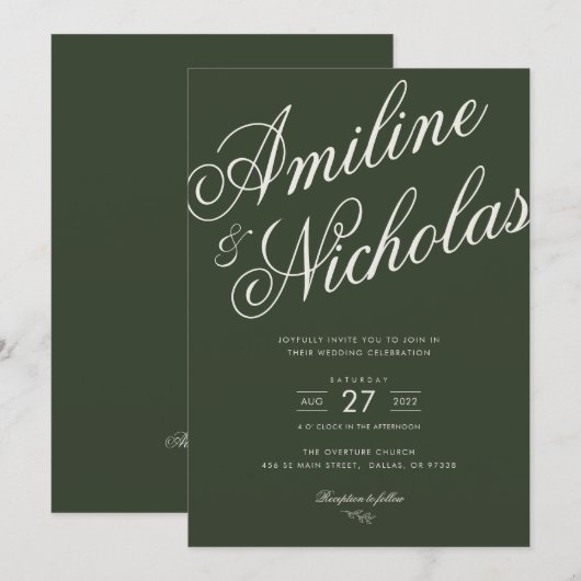 Eenvoudige Trouw Uitnodiging (Voorkant / Achterkant)