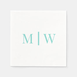 Eenvoudige Trouwdag 2 Initiaal Monogram Doe-Het-Ze Servet