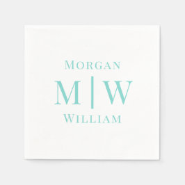 Eenvoudige Trouwdag 2 Initiaal Naam VS Doe-het-zel Servet