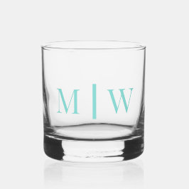 Eenvoudige Trouwdag 2 Initiele Monogram VS Doe-het Whisky Glas