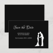 Eenvoudige Trouwdatum Opslaan Zwart Wit Bruid Brui (Voorkant / Achterkant)