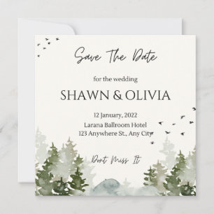 Eenvoudige trouwkaart Save The Date Kaart