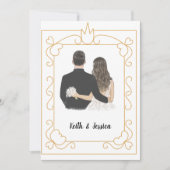 Eenvoudige trouwkaart voor bruid en bruidegom save the date (Voorkant)