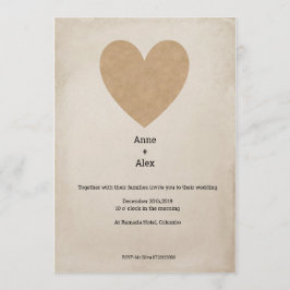 Eenvoudige trouwuitnodiging kaart