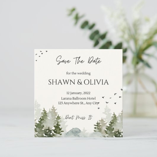 Eenvoudige trouwuitnodiging kaart Opslaan Datum (Staand voorkant)