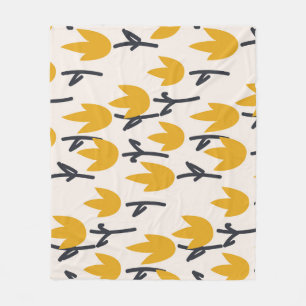 Eenvoudige Tulp Bloem Stof Print Fleece Deken