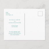 Eenvoudige Turquoise bruiloft Save the Date Briefk Briefkaart (Achterkant)