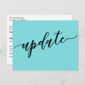 Eenvoudige turquoise uitgestelde bruiloft update b briefkaart (Voorkant / Achterkant)