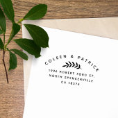 Eenvoudige twee namen Elegant Botanisch Retour Adr Rubberstempel