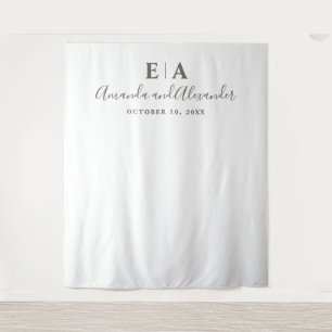 Eenvoudige typografie achtergrond. Huwelijksachter Wandkleed