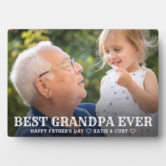 Eenvoudige typografie Beste opa ooit Vaderdag Fotoplaat (voorkant)
