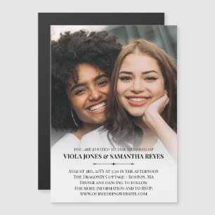 Eenvoudige Typografie Big Photo Wedding Magnetische Uitnodiging